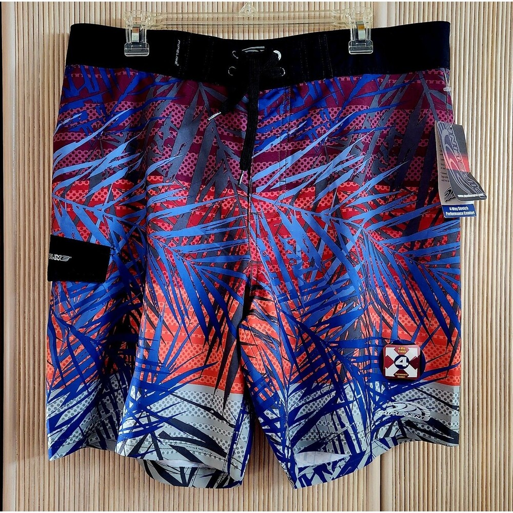 Pipeline Board Shorts Men's Size 36 Surf Swim Stretch Tropical Ocean Unlined NWT